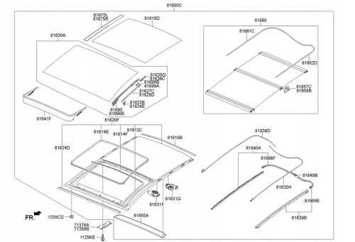 Prowadnica szyberdachu prawa Hyundai i30 12- 81628A5000