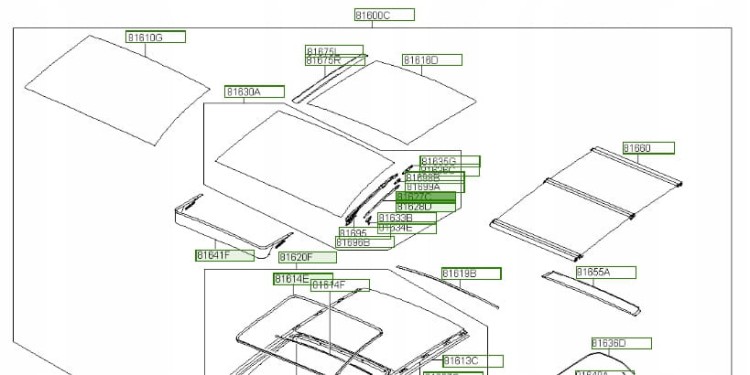 Prowadnica szyberdachu lewa Hyundai i30 12- 81627A5000
