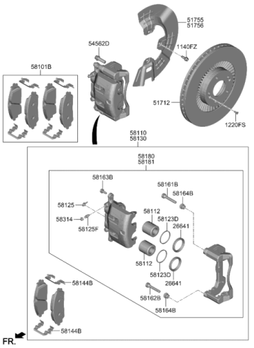 58101R0A00 Genuine Kia Pad Kit-Front Disc B