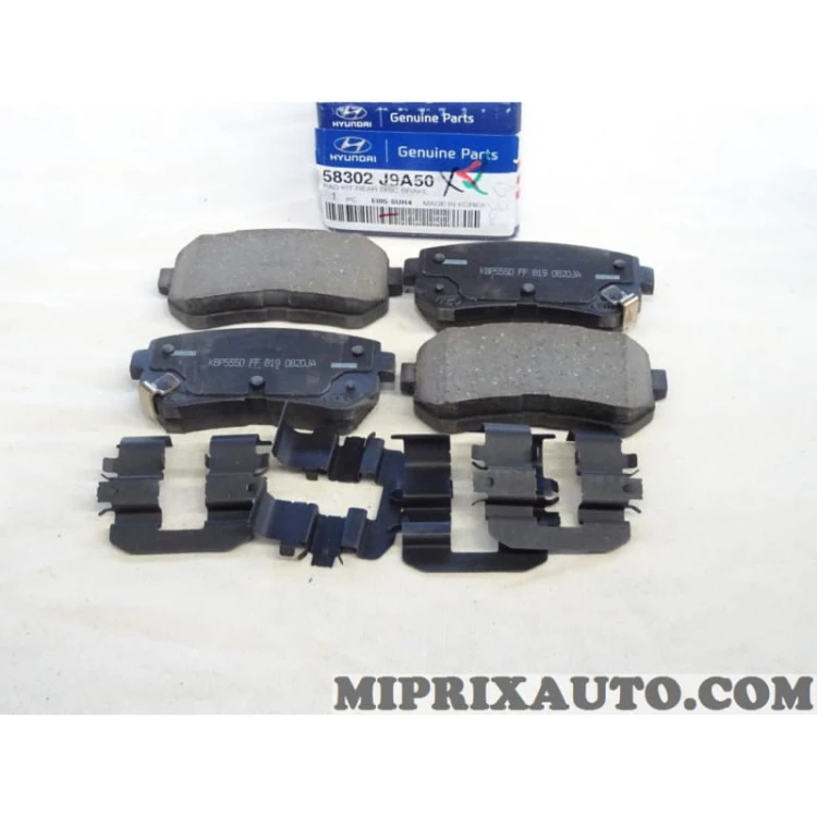 Jeu 4 plaquettes de frein Hyundai Kia original OEM 58302J9A50 ...
