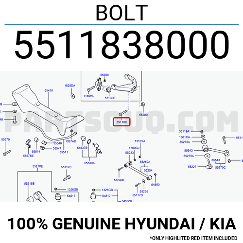 BOLT 5511838000 | Hyundai / KIA Parts | PartSouq