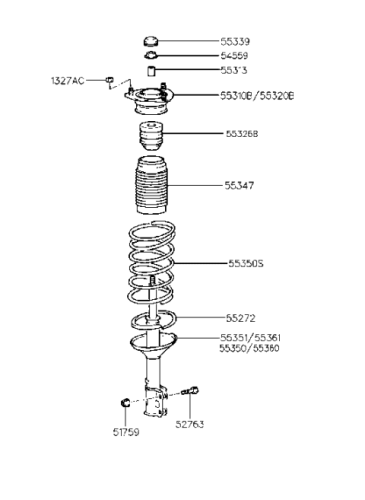 55330-27135 Genuine Hyundai Spring-Rear