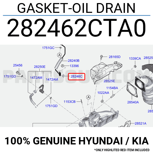 GASKET-OIL DRAIN 282462CTA0 | Hyundai / KIA Parts | PartSouq
