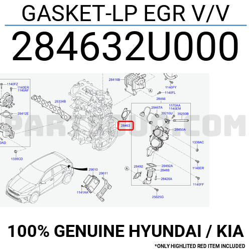 GASKET-LP EGR V/V 284632U000 | Hyundai / KIA Parts | PartSouq