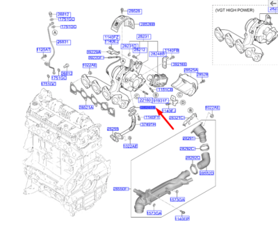 Hyundai Tucson NX4 MK4 Turbo Ölablassrohr B Dichtung 282424A000 ...
