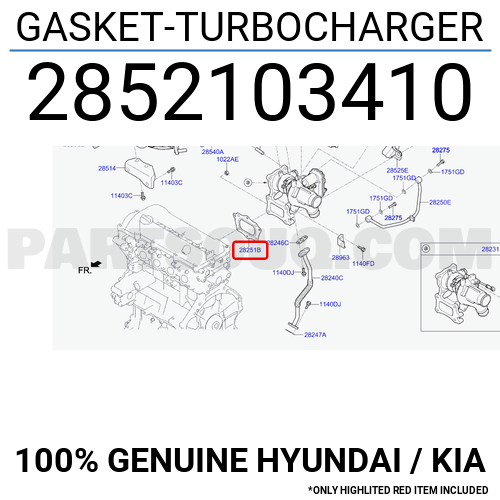 GASKET-TURBOCHARGER 2852103410 | Hyundai / KIA Parts | PartSouq