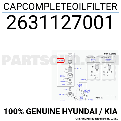 CAPCOMPLETEOILFILTER 2631127001 | Hyundai / KIA Parts | PartSouq