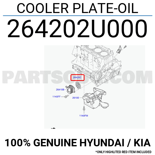 COOLER PLATE-OIL 264202U001 | Hyundai / KIA Parts | PartSouq