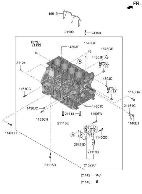 211422G000 Genuine Kia Body-Oil Jet
