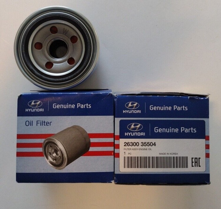 2 GENUINE Engine Oil Filters for Hyundai Kia OEM 2630035504 | eBay