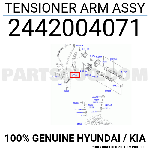 TENSIONER ARM ASSY 2442004071 | Hyundai / KIA Parts | PartSouq