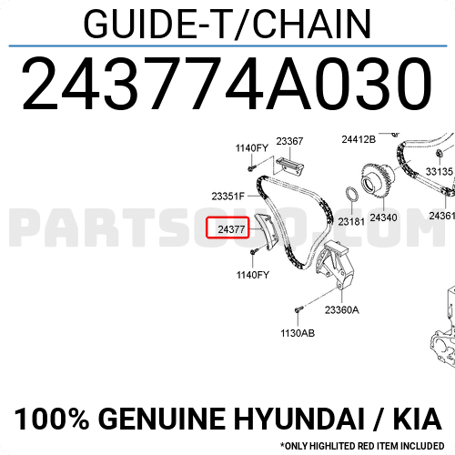 GUIDE-T/CHAIN 243774A030 | Hyundai / KIA Parts | PartSouq